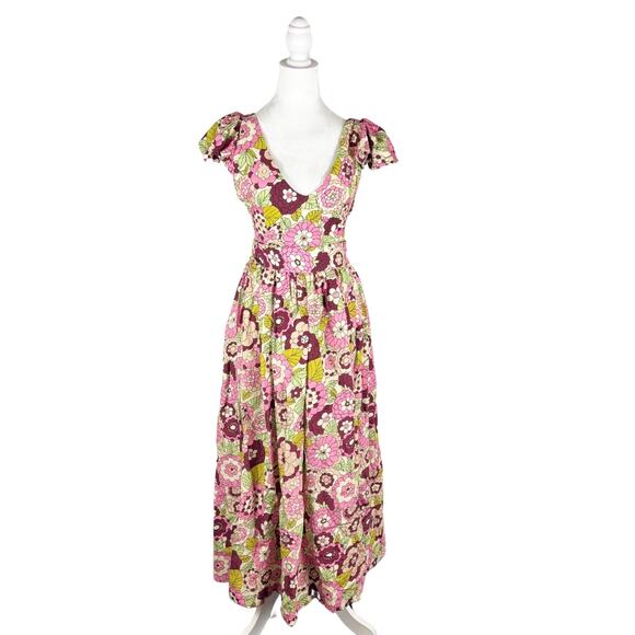 Dodo Bar Or Jenny Maxi Dress Pink Green XS - Picture 3 of 10